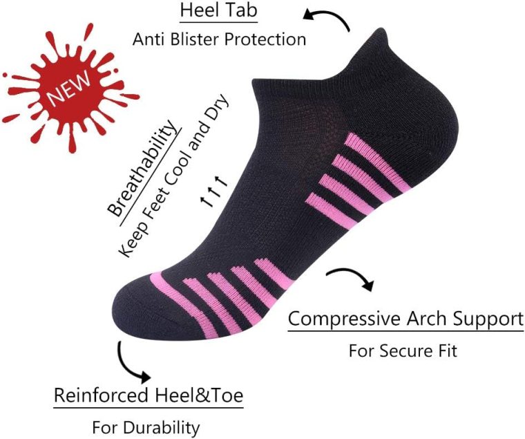 6 Pack Women Ankle Athletic Socks Low Cut Breathable Running Tab Socks with Cushion Sole - Image 2