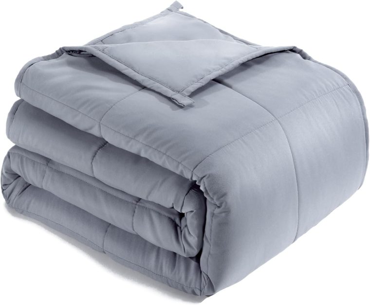 Lofus Weighted Blanket for Adults 15 lbs 48"x 72" Twin Size, Breathable All-Season Weighted Heavy Blankets, Soft Microfiber with Premium Glass Beads for Sleeping, Grey