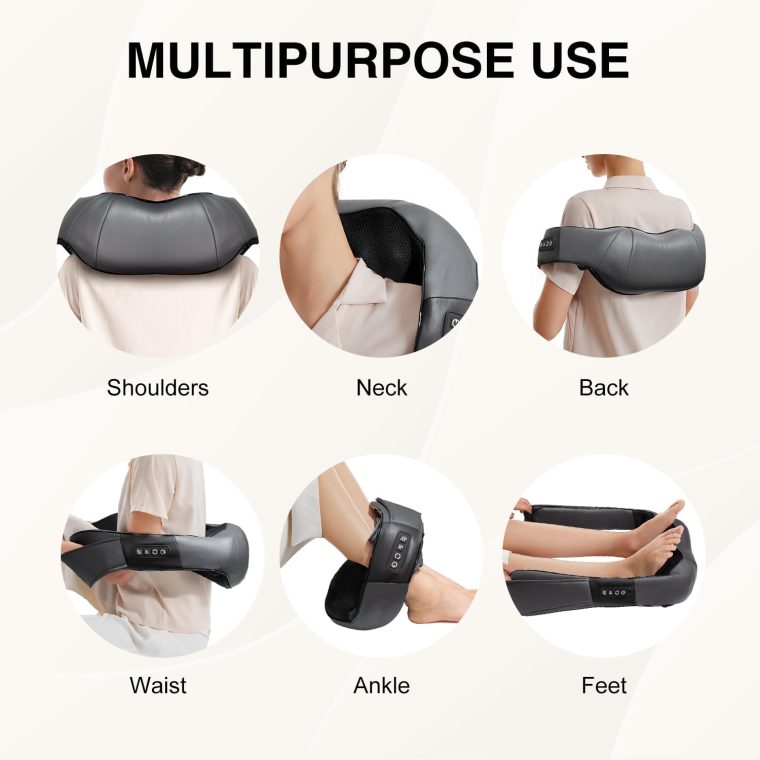 Shiatsu Neck and Back Massager with Soothing Heat, Electric Deep Tissue 3D Kneading Massage for Shoulder, Leg, Body Muscle Pain Relief, Home, Office, and Car - Image 6