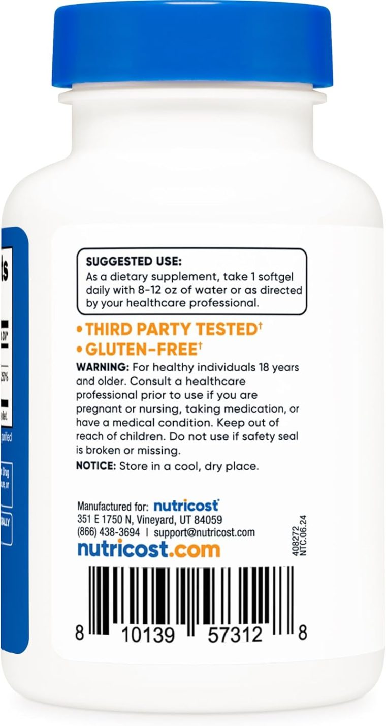 Nutricost Vitamin D3 10,000 IU, 240 Softgel Capsules - Potent, Non-GMO, Gluten Free Vitamin D - Image 4
