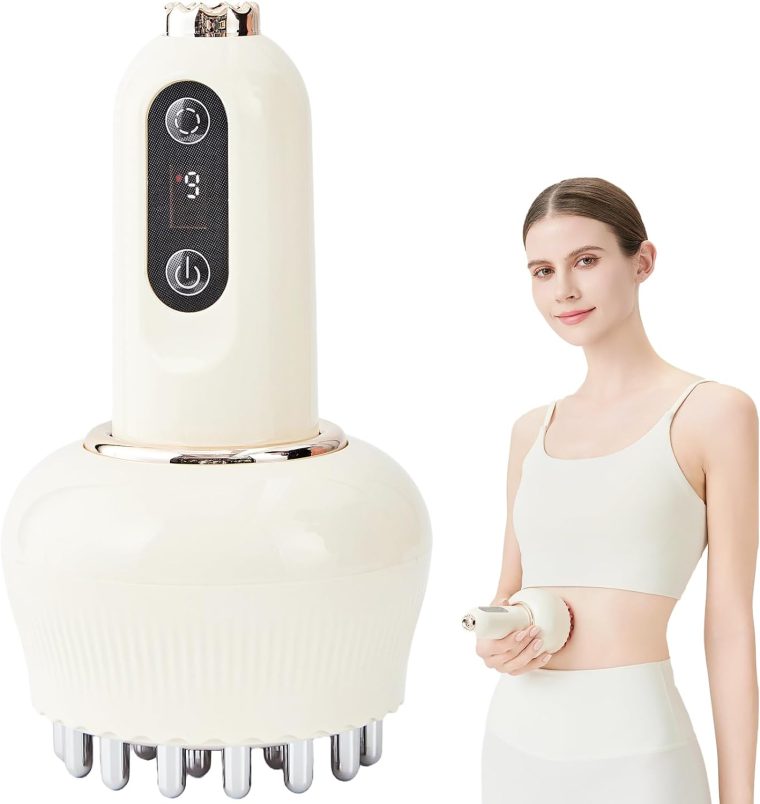 Lymphatic Drainage Massager & Anti Cellulite Massage Tool, Helps Reduce Stretch Marks & Cellulite, for Legs, Arms & Belly, Body Sculpting Machine with Microcurrent, Light, Heat & Vibration