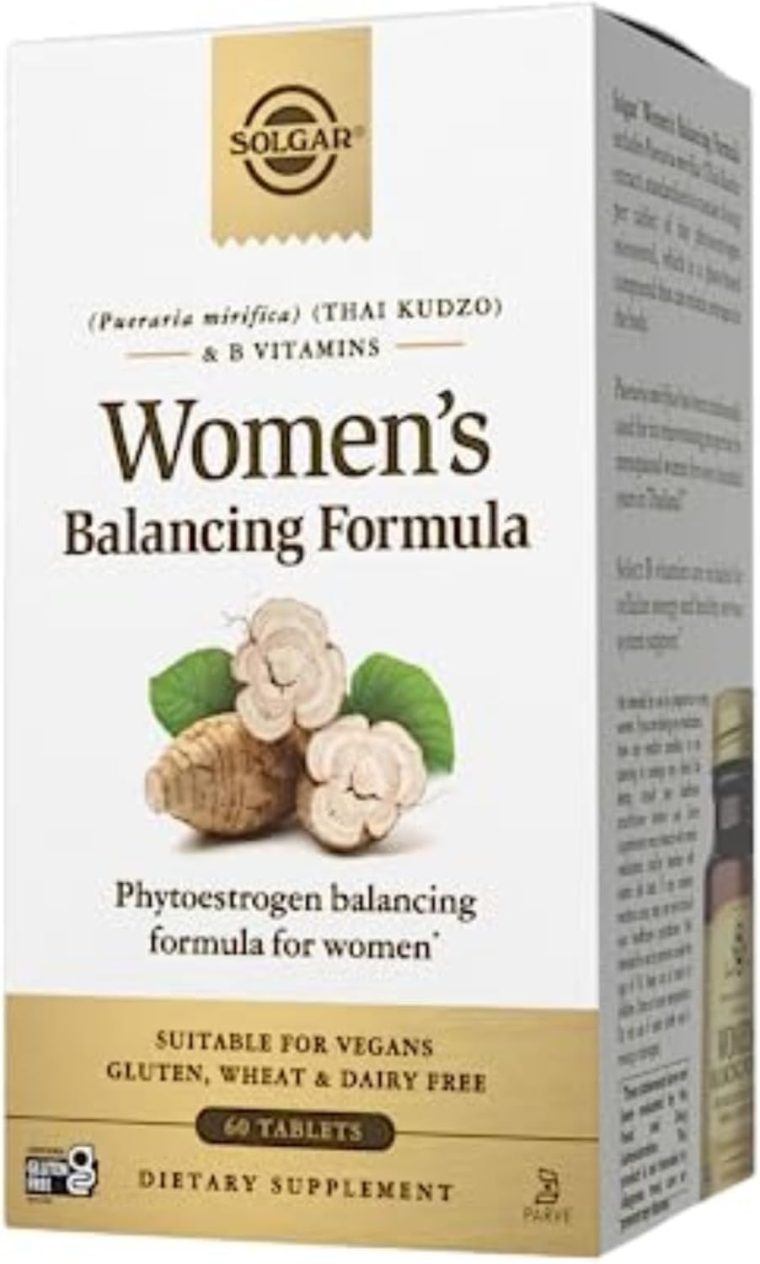 Solgar Women's Balancing Formula, 60 Tablets - Pueraria Mirifica - Phytoestrogen Balancing Formula, Energy Metabolism, Nervous System Health - Vegan, Gluten-Free, Dairy Free, Kosher - 60 Servings