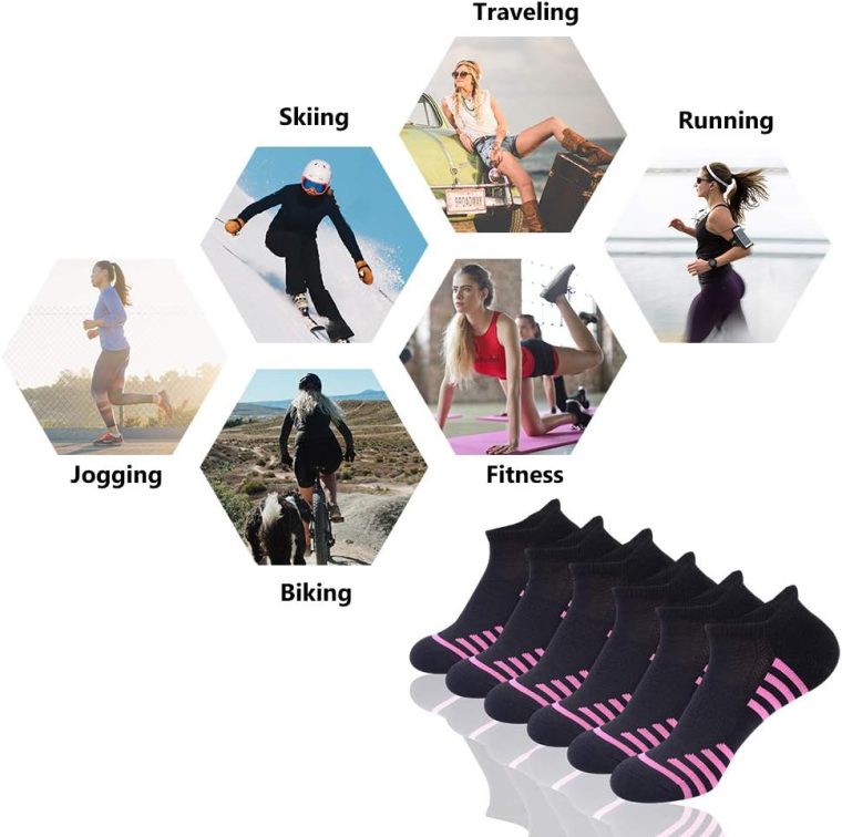 6 Pack Women Ankle Athletic Socks Low Cut Breathable Running Tab Socks with Cushion Sole - Image 6
