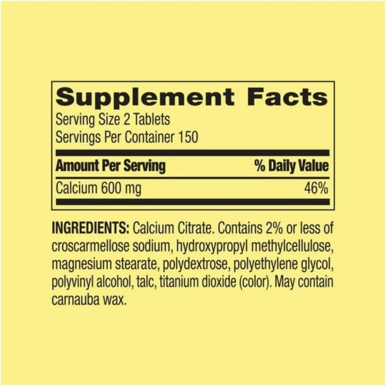 Spring Valley Calcium Citrate 600 mg, 300 Tablets - Bone & Joint Health + STS Sticker. - Image 4