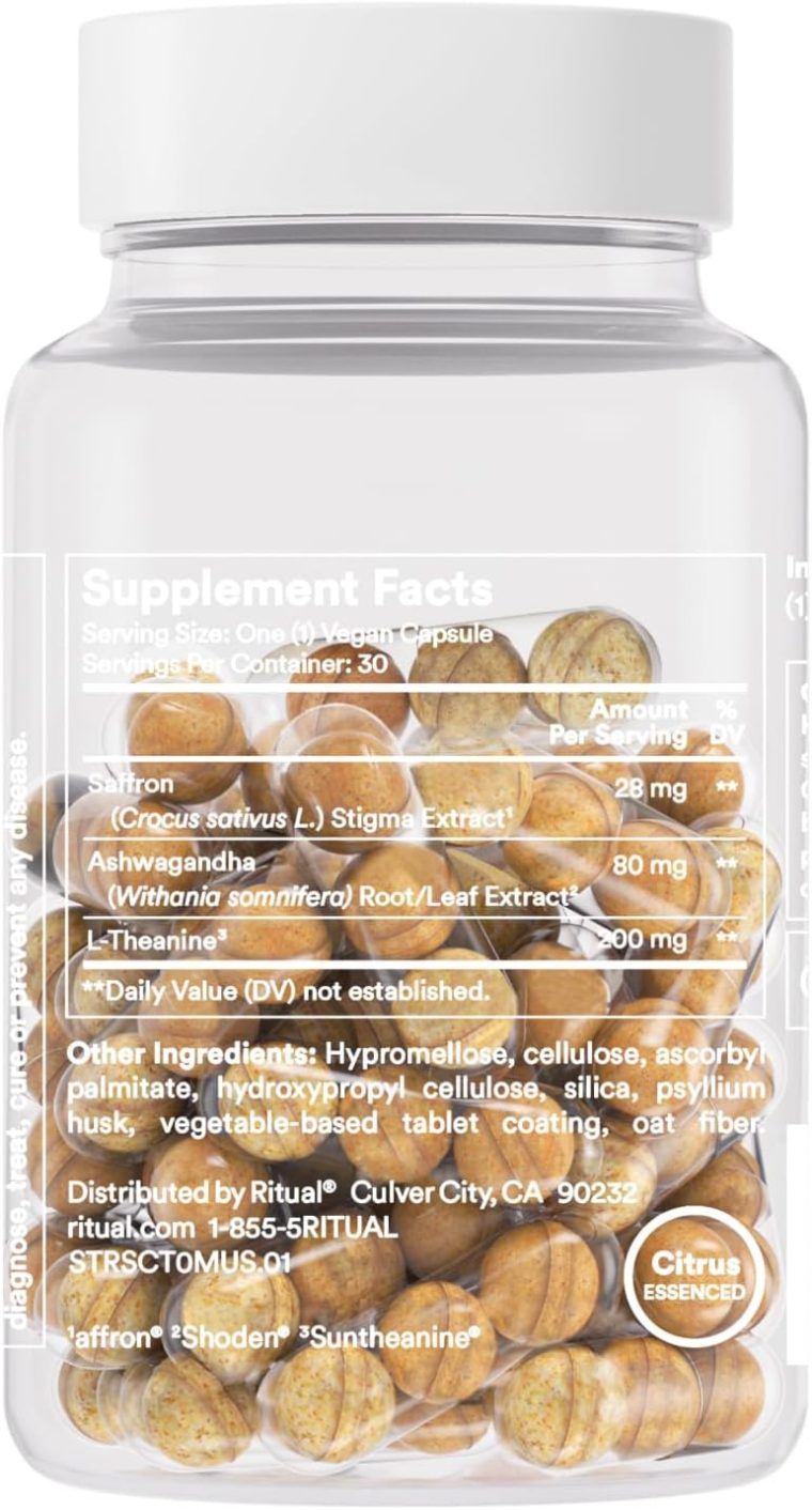 Ritual Stress Relief Supplement Shoden® Ashwagandha, Suntheanine® L-Theanine, and Saffron as affron®* BioSeries with 8-Hour Release to Support Natural Cortisol Response and Promote Calm, 30 Day - Image 8