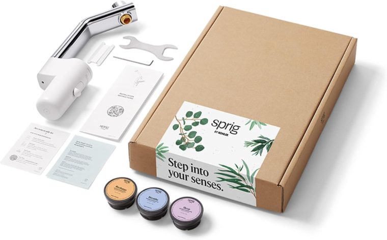 Sprig by Kohler Shower Infusion Starter Kit, Clean Aromatherapy Infused With Skin and Hair-Loving Ingredients, White/Chrome