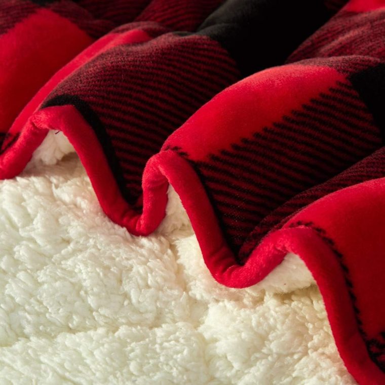 Super Soft Red Buffalo Plaid Weighted Blanket - 15 lbs, 48" x 72", Cozy Comfort for Restful Sleep - Image 6