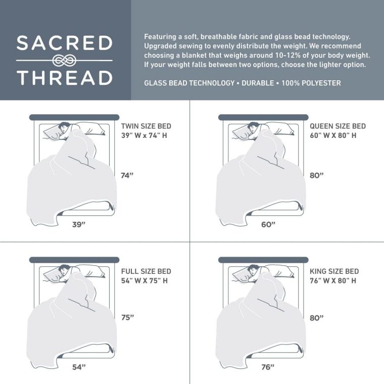 Sacred Thread Cooling Weighted Blankets for Adults and Kids, Heavy Blanket for Insomnia and Chronic Pain, Breathable and Soft Weighted Comforter (60in x 80in) - Image 8