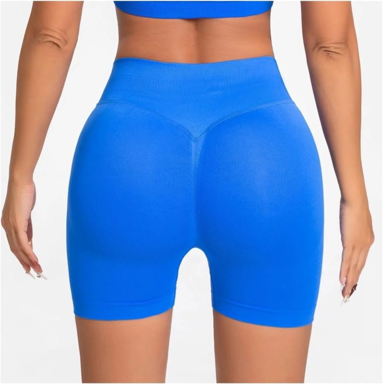 Women Low Rise Impact Shorts Sports Workout Gym Running Seamless Leggings Scrunch Booty Hip Lifting Yoga Biker Shorts - Image 3