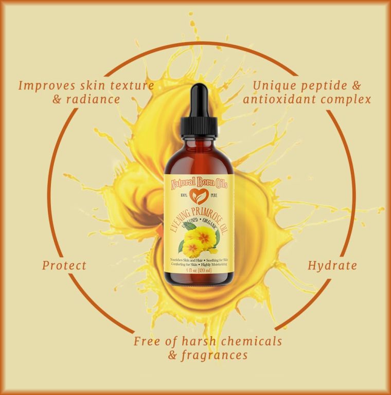 Natural Born Oils Evening Primrose Oil, 8oz, Organic, Cold-Pressed, Omega-6 Rich, Skin Softener, Hair Revitalizer - Image 4
