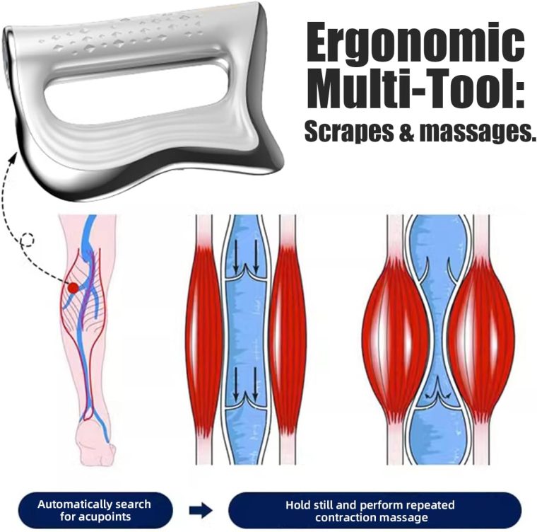 Fascia Knife Multifunctional Massage Tool, ElectricFascia Knife, Muscle Relaxationelectric Fascia Knife Scraper for Fascial Massager, Applicable to The Whole Body, White - Image 5