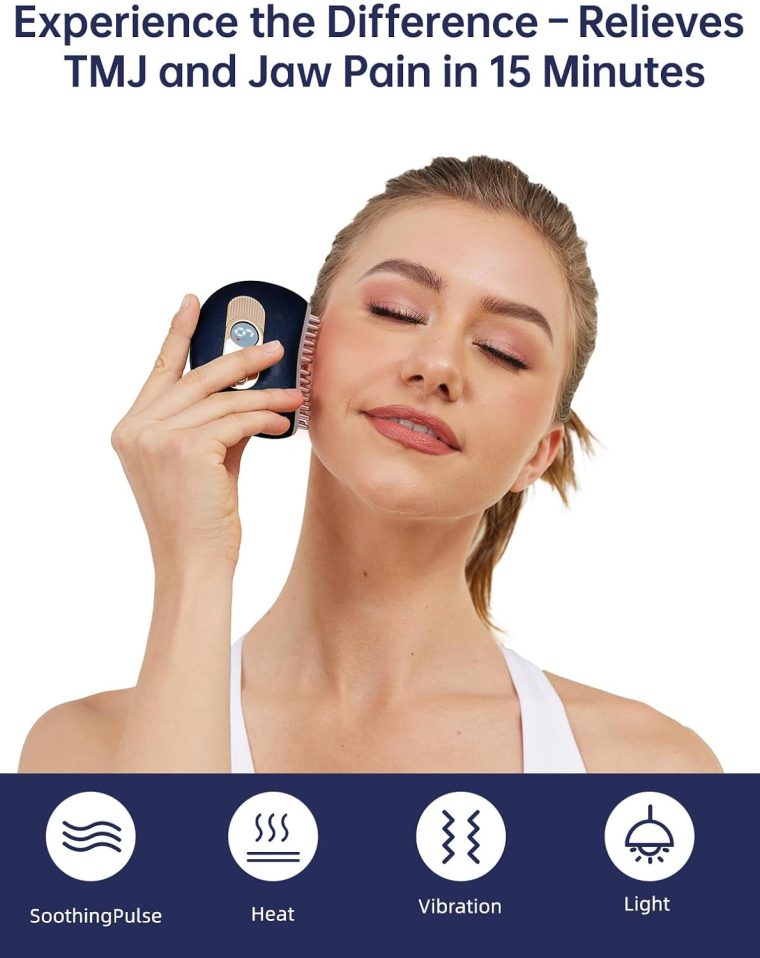 TMJ Relief Products Jaw, TMJ Massager with Vibration and Heating, Ergonomic Multi-Needle TMJ Massage Tool for Jaw & Neck Pain, Clenching & Teeth Grinding (Blue) - Image 5