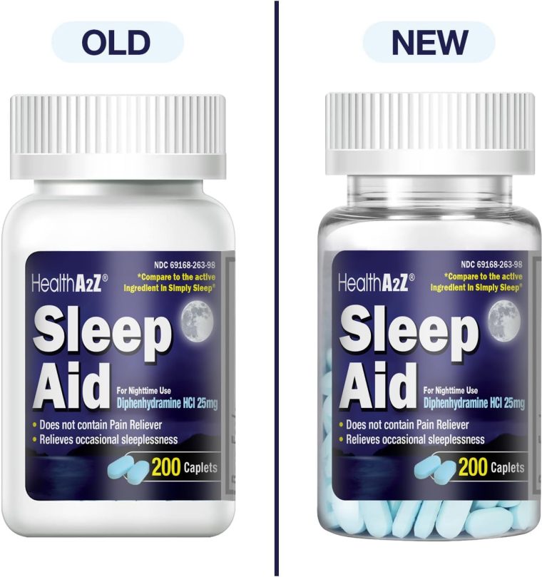 HealthA2Z Sleep Aid 200 Caplets | Diphenhydramine HCl 25mg | Regular Strength Sleeping Pills | Safe & Non-Habit-Forming - Image 3
