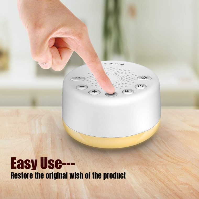 Sound Machine Easysleep White Noise Machine with 25 Soothing Sounds and Night Lights with Memory Function 32 Levels of Volume and 5 Sleep Timer Powered by AC or USB for Sleeping Relaxation (White) - Image 7