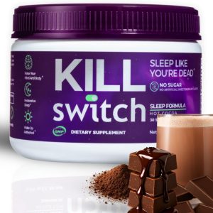 Killswitch Sleep Aid for Adults – Fall Asleep Fast & Wake Refreshed, Sugar-Free Hot Chocolate Supplement - Magnesium, Tart Cherry, L-Theanine & More for Restful Sleep, 30 Servings, Made in USA
