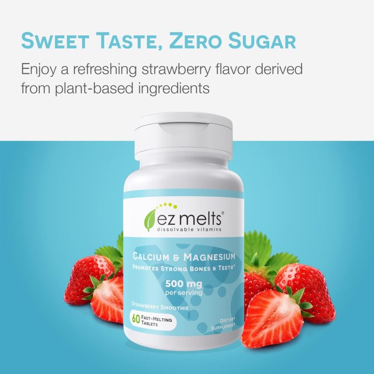 EZ Melts Dissolvable Calcium and Magnesium Supplement with Vitamin D3, Sugar-Free, 1-Month Supply - Image 5
