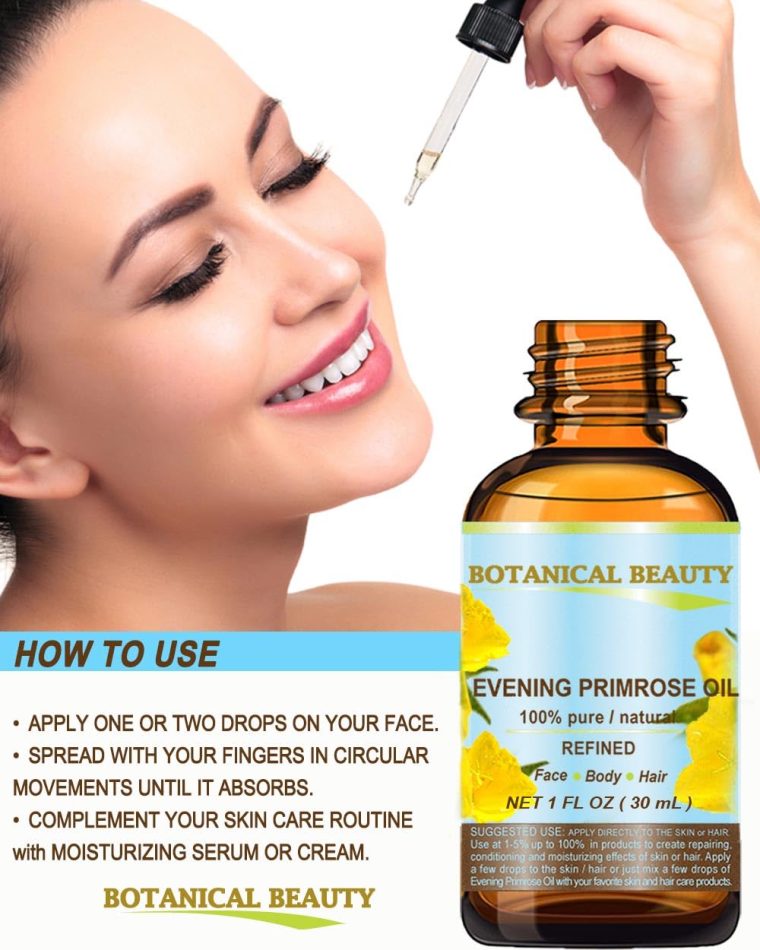 Botanical Beauty EVENING PRIMROSE OIL 100% Pure Natural Undiluted Unrefined Virgin Cold Pressed Carrier Oil. 1 Fl.oz.- 30 ml for face, skin, hair, nails. Rich in essential fatty acids GLA - Image 4