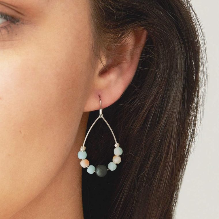 Lava Rock Earrings - Handmade in the USA - Essential Oil Diffuser Earrings for Women - Calming Earrings for Women - Crystal Lava Rock Jewelry Aromatherapy Earrings - Relaxation Gifts for Women - Image 3