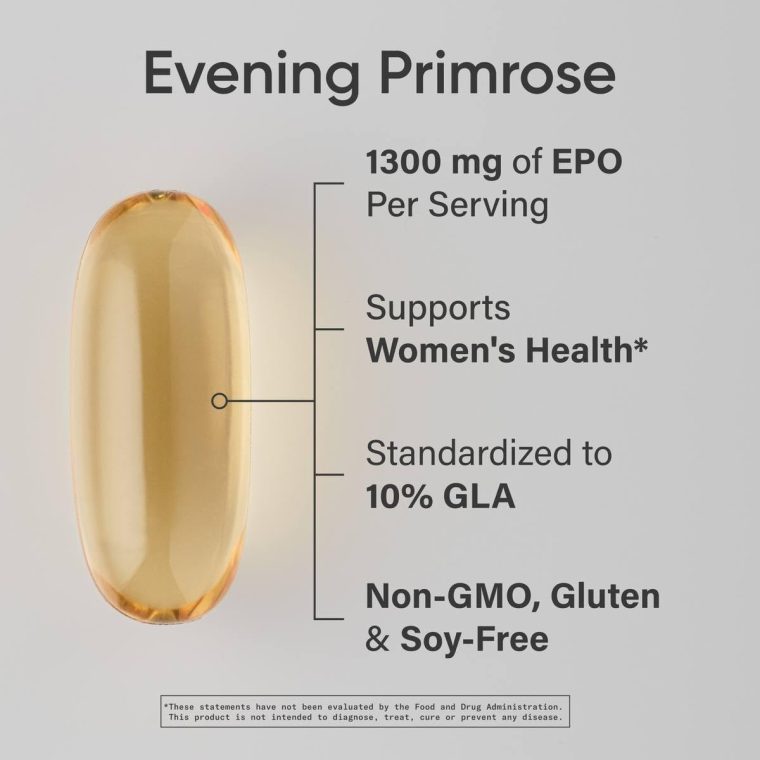 Sports Research Evening Primrose Oil (1300mg) Cold-Pressed with No fillers or Artificial Ingredients, Non-GMO Tested - Gluten and Soy Free (120 Liquid Softgels) - Image 2