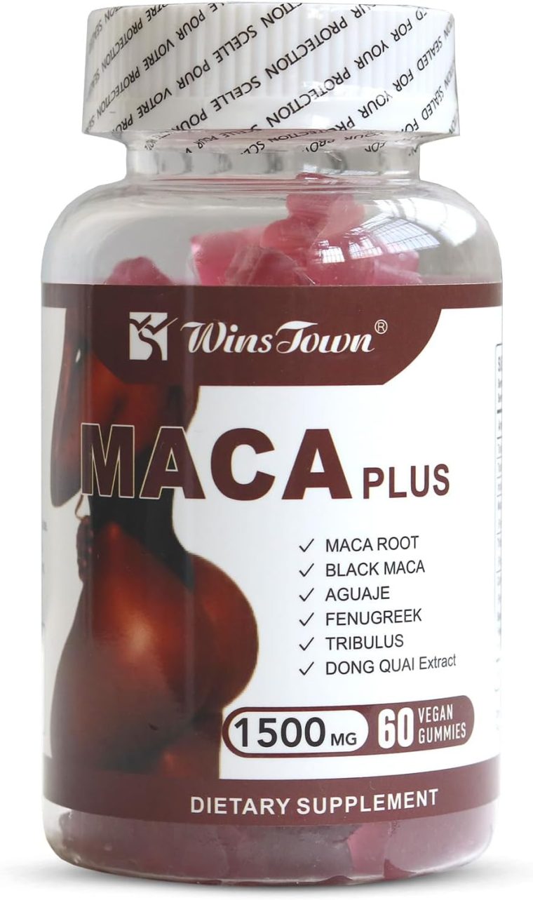Maca Plus Gummies, 1500mg Big Booty Enhancer with Black Maca Root & Dong Quai Extract, 60 Count