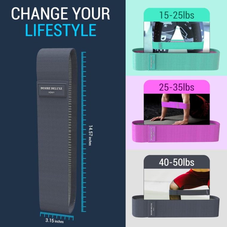 Desire Deluxe Resistance Band Exercise Workout Equipment Bands Set for Working Out Physical Therapy - Men & Women Elastic Stretch Booty Gym Equipment Accessories - Home, Fitness, Pilates, Yoga Pack 3 - Image 2