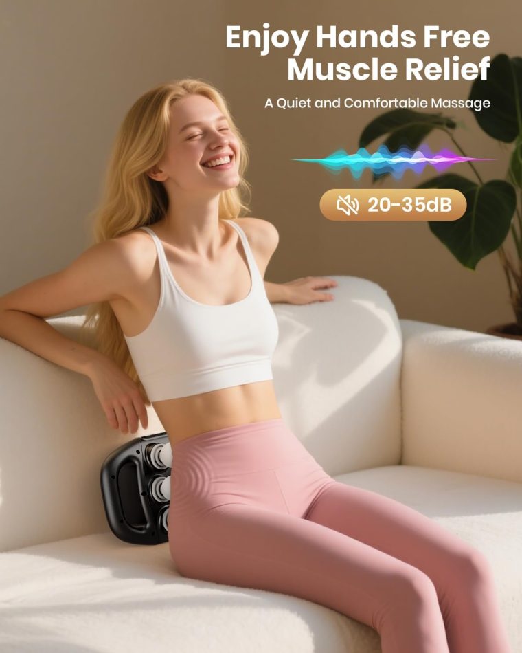 6-Head Massage Gun, Deep Tissue Back Massager with 32 Adjustable Intensities & 9 Modes, Electric Percussion Massager, Gun Tool for Back/Shoulders/Legs/Arms/Neck & Full Body Muscle Pain Relief - Image 2