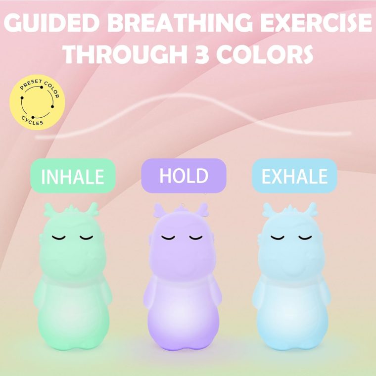 'Breathing Loong' Guided Visual Meditation Tool & Mindfulness Breathing Light for Stress, Anxiety & ADHD Relief | Sleep Aid Night Light | for All Ages, Home, School & Therapy | Ideal Mindfulness Gift - Image 6