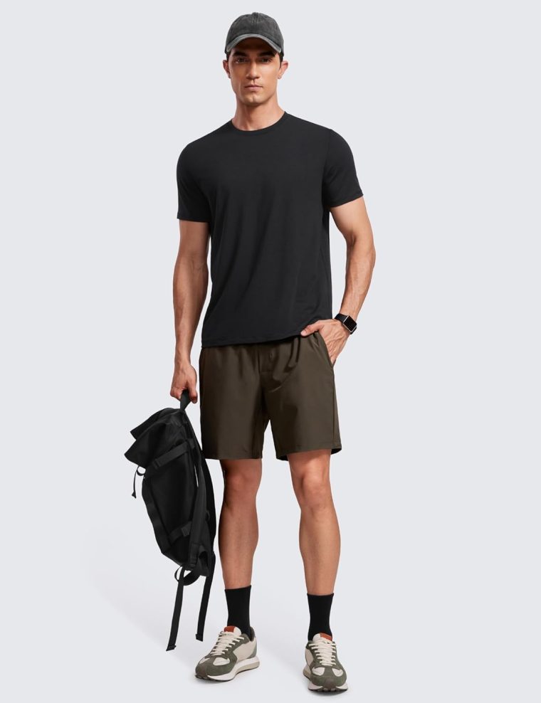 CRZ YOGA Mens Short Sleeve Shirts Quick Dry Workout Classic Fit T-Shirt Casual Daily Comfy Tee Tops - Image 3