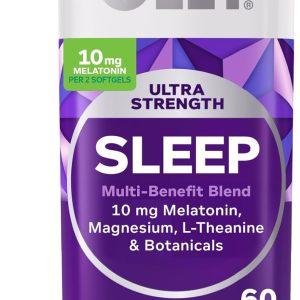 OLLY Ultra Strength Sleep Softgels, 10mg Melatonin, L-Theanine, Chamomile, Magnesium, Lemon Balm, Supports Deep Restful Sleep, Nighttime Sleep Aid, Non Habit-Forming - 60 Count