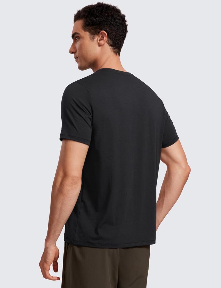 CRZ YOGA Mens Short Sleeve Shirts Quick Dry Workout Classic Fit T-Shirt Casual Daily Comfy Tee Tops - Image 2