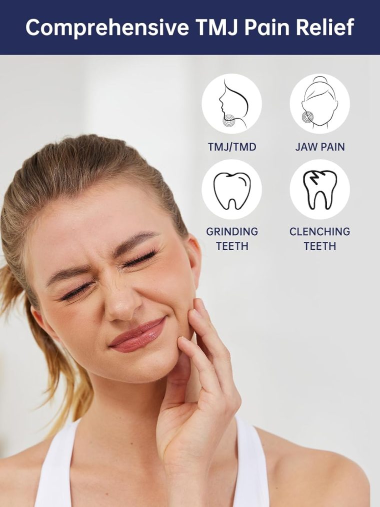 TMJ Relief Products Jaw, TMJ Massager with Vibration and Heating, Ergonomic Multi-Needle TMJ Massage Tool for Jaw & Neck Pain, Clenching & Teeth Grinding (Blue) - Image 2