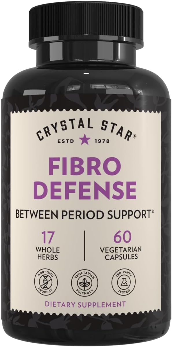 Crystal Star Fibro Defense, 60 Capsules, Black Cohosh, Breast & Uterine Health Between Periods, Gluten Free, Non-GMO