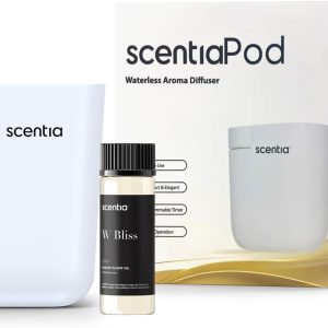 Home Scent Diffuser Starter Kit |Plug in Waterless Aroma Diffuser for Essential Oils | for Home, Office,Spa, Smart App | Covers up to 500 Sq. Ft. | White | 20ml Oil Included- Best Gift