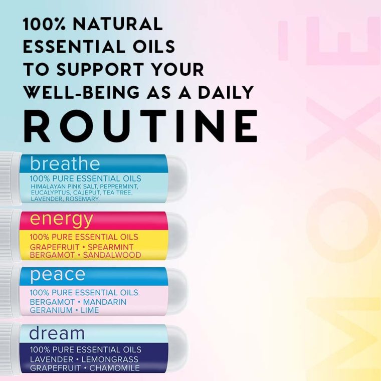 MOXE Daily Aromatherapy Nasal Inhalers Set, All Day Aromatherapy, Therapeutic Grade Essential Oils, Easy & Safe, Leakproof, Portable, Clear Congestion, Improve Energy, Naturally Calming & Relaxing - Image 6