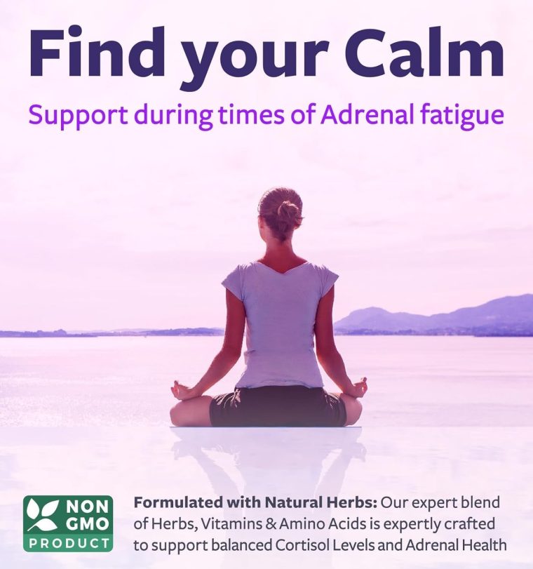 Adrenal System Support & Cortisol Manager (2 Month Supply) Powerful Ashwagandha & L-Tyrosine Fatigue Supplement - Maintain Balanced Cortisol Levels, Health, & Stress Relief - Non-GMO - 60 Capsules - Image 3
