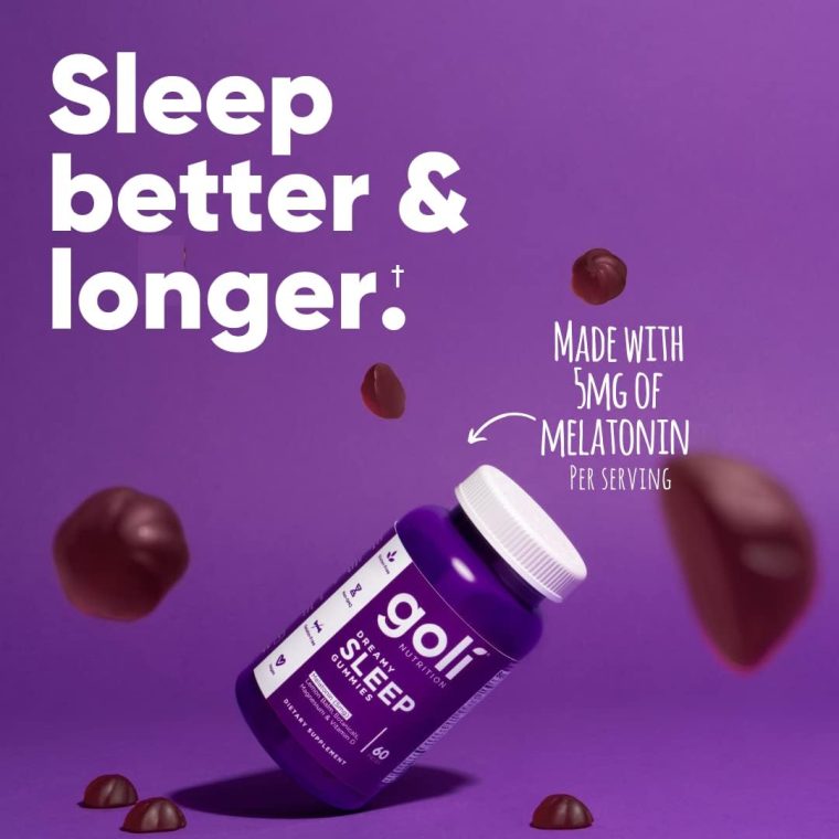 Goli Dreamy Sleep Gummy - 60 Count - Melatonin, Vitamin D, Magnesium, and Lemon Balm Extract - Gelatin-Free, Gluten-Free, Vegan & Non-GMO - Image 6