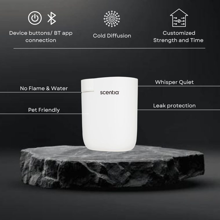 Home Scent Diffuser Starter Kit |Plug in Waterless Aroma Diffuser for Essential Oils | for Home, Office,Spa, Smart App | Covers up to 500 Sq. Ft. | White | 20ml Oil Included- Best Gift - Image 2