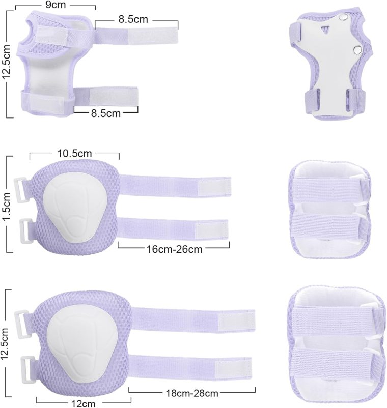 WayEee Kids Bike Helmet Set Skateboard Knee Pads, Helmet Pad Set Protective Gear Set Adjustable for Girls Kids 3-10 Helmet Elbow Pads Wrist Guards for Sport Cycling Bike Roller Skating Scooter - Image 6