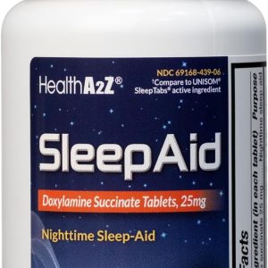 HealthA2Z® Sleep Aid | Doxylamine Succinate Tablets 25mg | 120 Counts (Pack of 1)