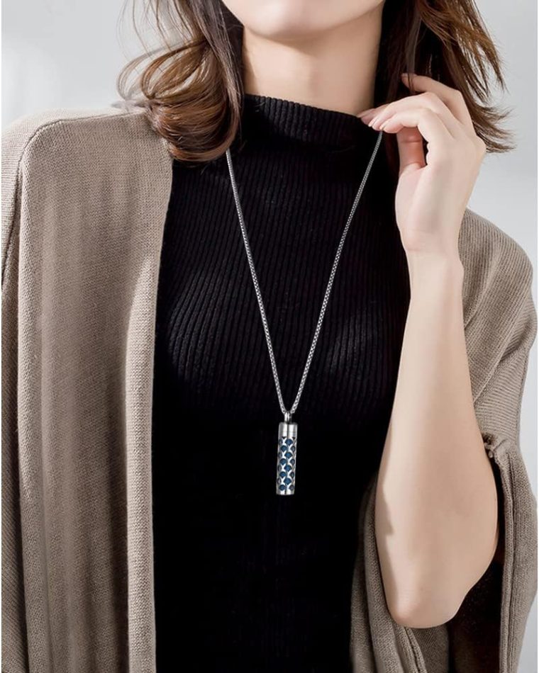 JEAN SMILE Essential Oil Necklace for Women, Aromatherapy Pendant 316L Stainless Steel Diffuser Necklace, Essential Oil Jewelry Gift for Men Women, Christmas, Birthday XN046-13 - Image 7