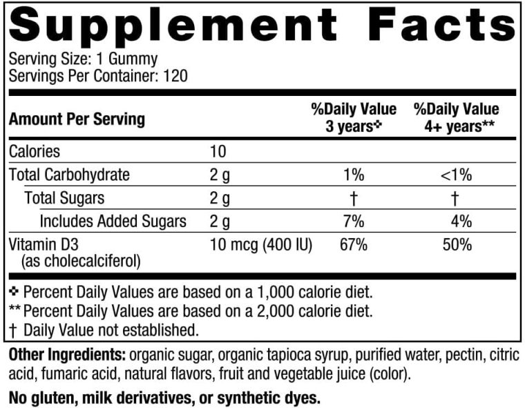 Nordic Naturals Vitamin D3 Gummies Kids, Wild Watermelon Splash - 120 Gummies - 400 IU Vitamin D3 - Bone Health, Healthy Immunity - Non-GMO, Vegetarian - 120 Servings - Image 2