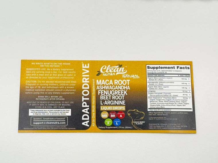 Clean Nutra Organic Maca Root Liquid Drops with Ashwagandha, Fenugreek, Beet Root and L-Arginine Liquid Multivitamin for Women and Men - Adapto Drive - Image 9