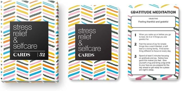 Allura & Arcia 52 Stress Less & Self Care Cards - Mindfulness & Meditation Exercises - Anxiety Relief & Relaxation - Image 5