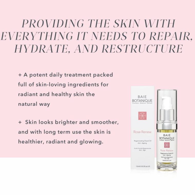 Baie Botanique Anti-Aging Facial Oil 15ml - Rose Absolute, Camelia, Borage, Evening Primrose, Abyssinian & Amla Oil - 100% Natural, 90% Organic - Image 6