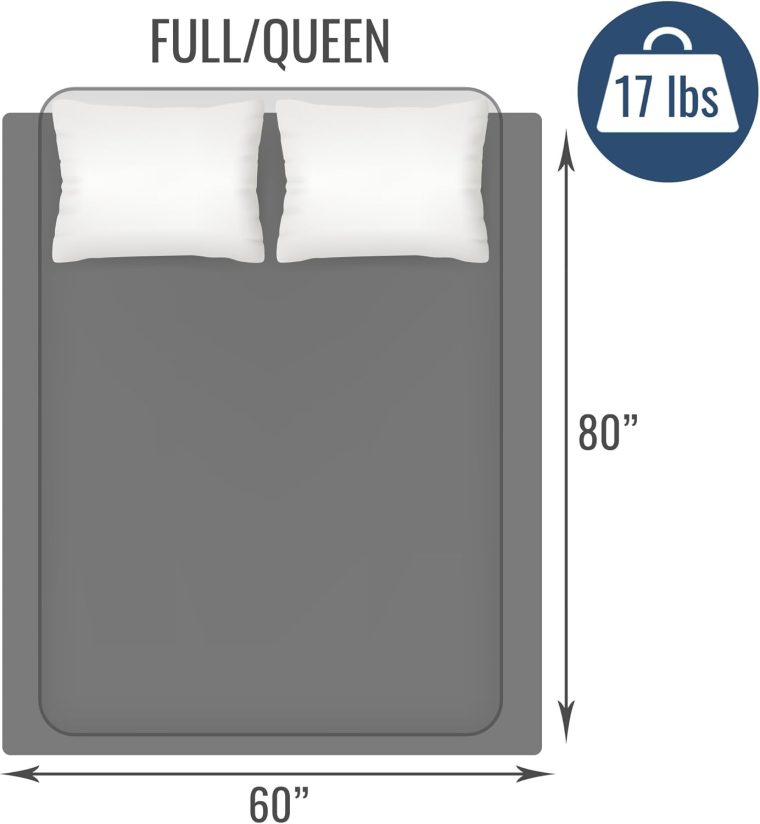DMI Microfiber Weighted Blanket Queen Size | 17 lb Heavy Blanket | 80" x 60" Breathable | Soft Microfiber with Glass Beads | Grey - Image 6