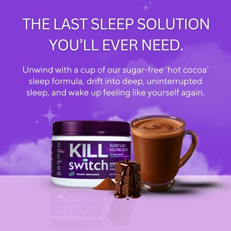 Killswitch Sleep Aid for Adults – Fall Asleep Fast & Wake Refreshed, Sugar-Free Hot Chocolate Supplement - Magnesium, Tart Cherry, L-Theanine & More for Restful Sleep, 30 Servings, Made in USA - Image 2