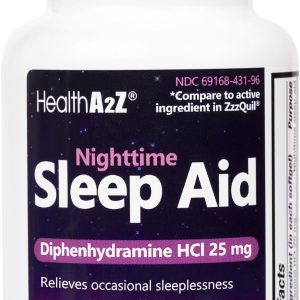 HealthA2Z Sleep Aid, Diphenhydramine HCl 25mg Softgels, Supports Deeper, Restful Sleeping, Non Habit-Forming (96 Softgels)