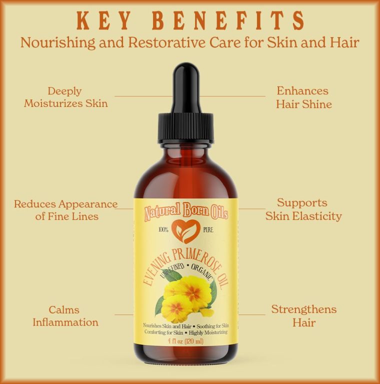Natural Born Oils Evening Primrose Oil, 8oz, Organic, Cold-Pressed, Omega-6 Rich, Skin Softener, Hair Revitalizer - Image 5