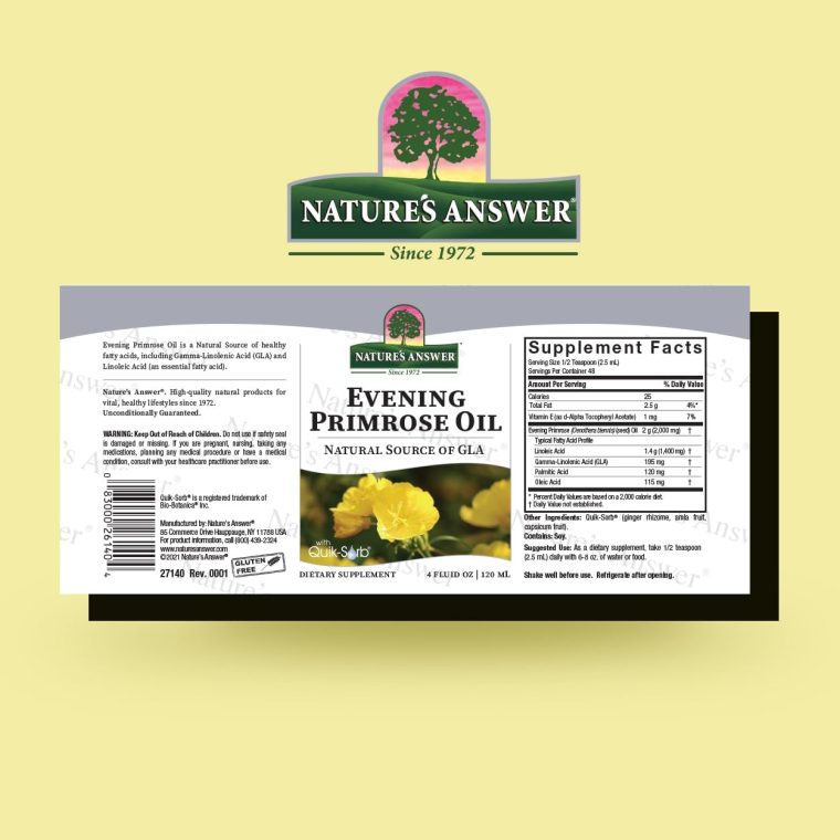 Nature's Answer Liquid Evening Primrose Oil 4oz Liquid | Cold Pressed | Essential All Natural Moisturizer for Hair, Skin, Nails | Rosacea Psoriasis Eczema Relief | Single Count - Image 2