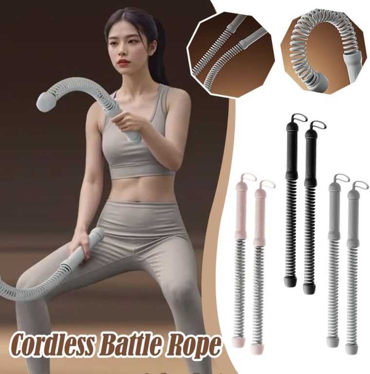 Ropeless Battle Rope for Home Gym,Portable Workout Ropes for HIIT Workouts, Low-Impact Cardio Training, Home Workout, Fitness Equipment for Women Men (Pink) - Image 3